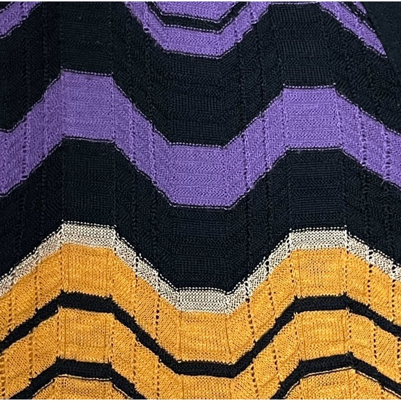 M MISSONI Italy Classic Knit Cardigan Sweater Chevron Zigzag Lightweight 44 M - Picture 7 of 13